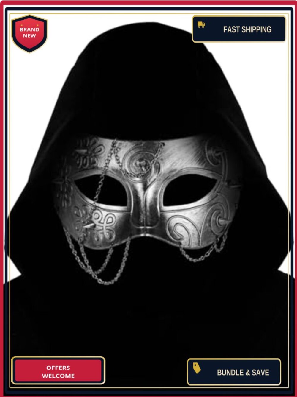 Steampunk Masquerade Mask with Balaclava Hood Men's Costume